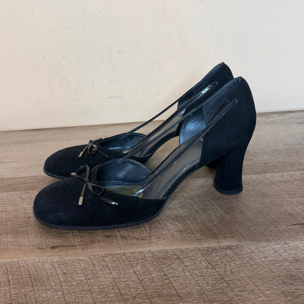 Stuart WEITZMAN Black D'orsay Bow Pumps Heels Size 9B